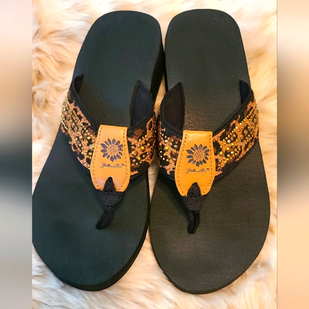 Yellow Box Bedazzled Sandals